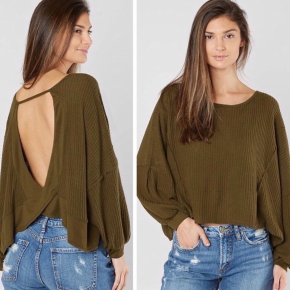 ▪️Free People Olive Love Me-Open Back Thermal
